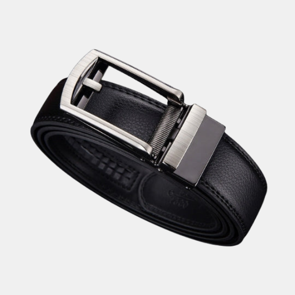 Herre Justerbart Læderbælte – Luksuriøs Pasform Uden Huller Men's Belt Tech Butik Sort