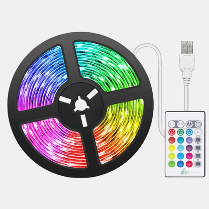 Smart LED-lysskinne – Fjernbetjent, Multifarvet Glød til Enhver Plads Lighting Tech Butik 16ft (5m)