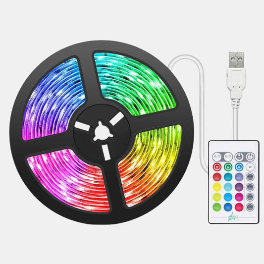 Smart LED-lysskinne – Fjernbetjent, Multifarvet Glød til Enhver Plads Lighting Tech Butik 16ft (5m)