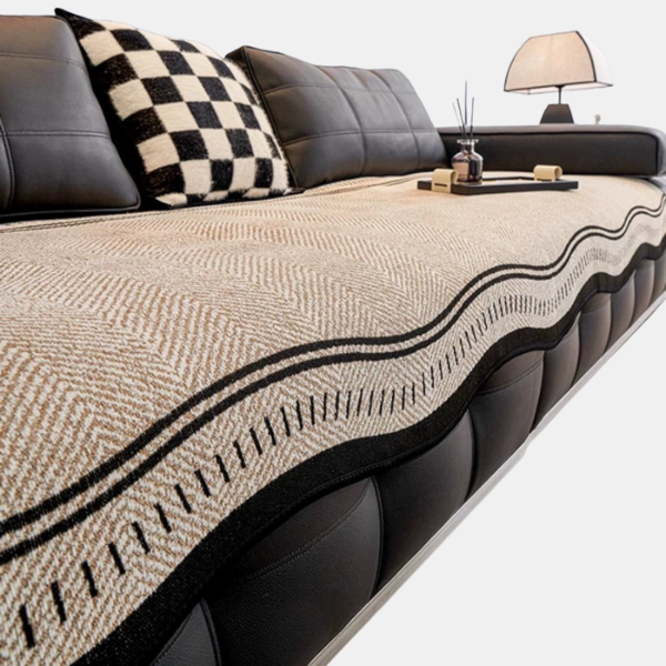 Modern Wave Anti-Skrid Sofaovertræk – Slank Beskyttelse med Sikker, Skridsikker Pasform Sofa Covers Tech Butik Ørkenbølge 89 cm x 71 cm