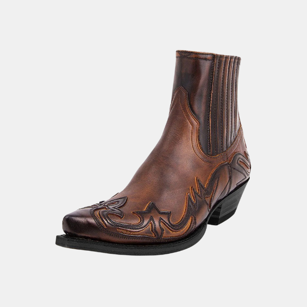 Premium Læder Cowboy Støvler – Klassisk Western Stil Boots Tech Butik Brun 38