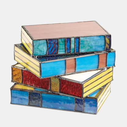 Glas Boglæselampe – Kunstnerisk Belysning Inspireret af Litteratur Lamp Tech Butik Mængdefarvet