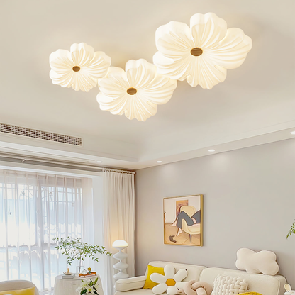 Creme Blomster Loftslampe – elegant belysning med floralt præg Ceiling Lamp Tech Butik