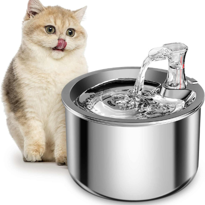 Smart Rustfrit Stål Kattevandfontæne – Automatisk Sensor & Rensende Filter Pets Tech Butik