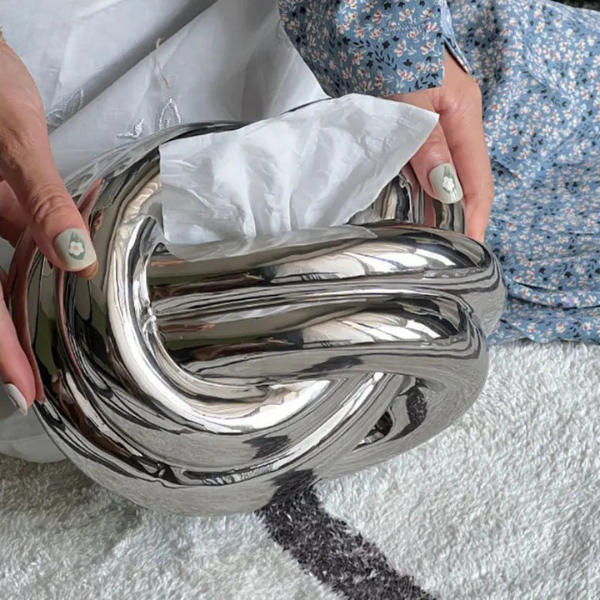 Moderne Keramisk Knude Silkepapiræske – Dekorativ Opbevaring af Servietter i Porcelæn Home & Decor Tech Butik