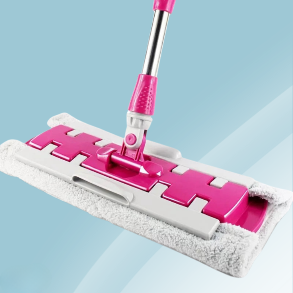 Teleskopisk flad gulvmoppe – Justerbart rengøringsværktøj til nem og effektiv gulvpleje Cleaning Tools Tech Butik Rose rød Fladmopp (med 1 klud)