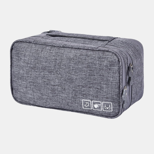 Bærbar Rejseorganisator til Undertøj – Holdbar og Kompakt Pakke­løsning Cosmetic & Toiletry Bags Tech Butik Grå