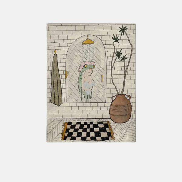 Charmerende Badefrø Vægkunst – Muntert Tegneserie Dyr Motif Home & Decor Tech Butik A 20X30cm ingen ramme