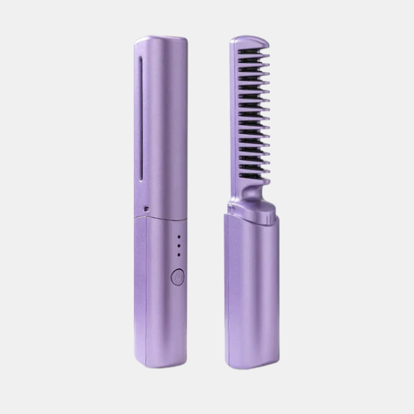 Ledningsfri Hårglattejern – Slankt Design med Hurtig Opvarmning Hair Brush Tech Butik Lilla
