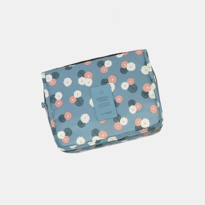 Toiletartikler Rejsetaske - Vandafvisende med Drejelig Krog Cosmetic & Toiletry Bags Tech Butik Blå blomster 24 cm × 19 cm × 8 cm