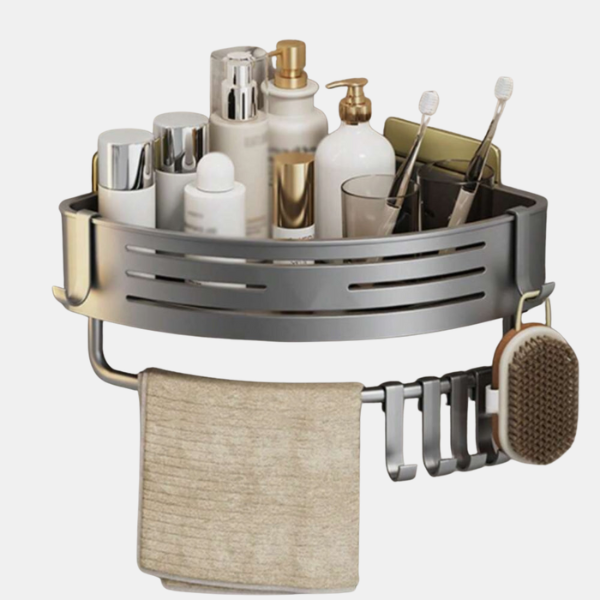 Aluminium Hjørne Badeværelsesstander – Holdbar og Pladsbesparende Organizer til Dine Badeværelsesartikler Bath Organizers Tech Butik Med Pole Lys sølv