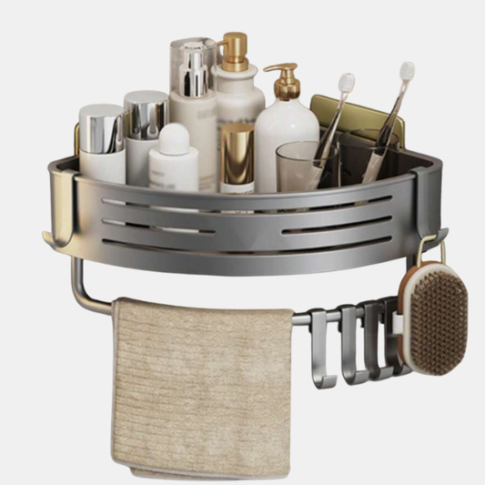 Aluminium Hjørne Badeværelsesstander – Holdbar og Pladsbesparende Organizer til Dine Badeværelsesartikler Bath Organizers Tech Butik Med Pole Lys sølv