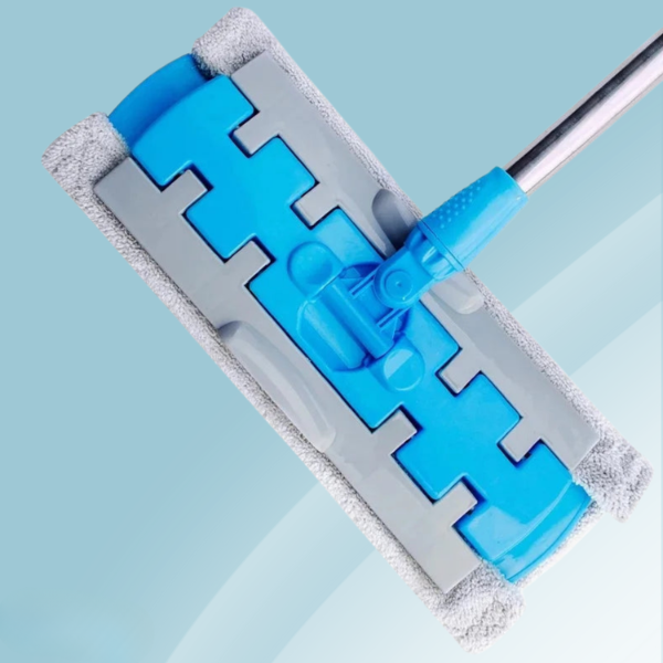 Teleskopisk flad gulvmoppe – Justerbart rengøringsværktøj til nem og effektiv gulvpleje Cleaning Tools Tech Butik Himmelblå Fladmopp (med 1 klud)