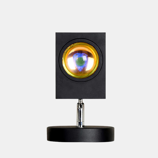 Elegant bordlampe – minimalistisk farveprojektor med betagende lyseffekter Table lamp Tech Butik Solnedgang rød Dia 16cm x H 20 cm / ∅ 6.3″ x H 7.8″ USB