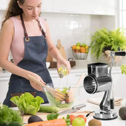 Multifunktionel Roterende Madrivjern – Riv og Skær Til Nem Madforberedelse Multi-Functional Kitchen Rotary Food Grater/Shredder/Slicer Tech Butik