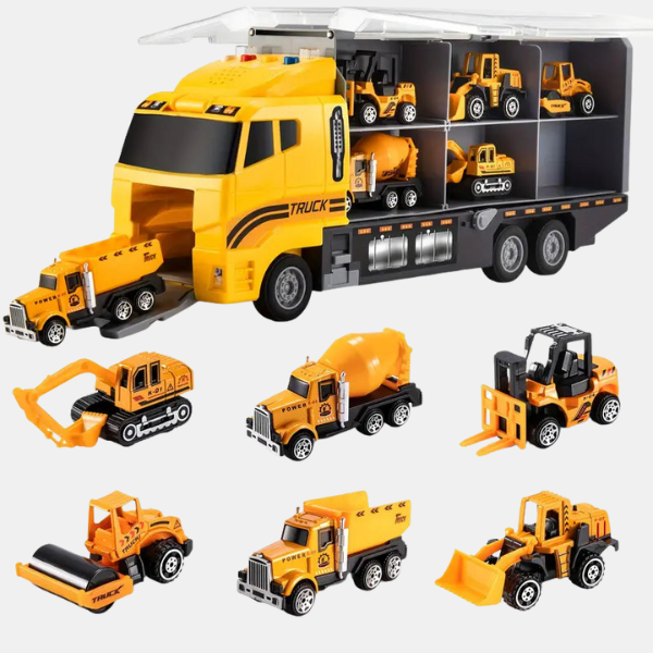 Interaktivt Byggesæt til Børn – Læringslegetøj med Køretøjer og Værktøj Construction Set Toys Tech Butik Gul