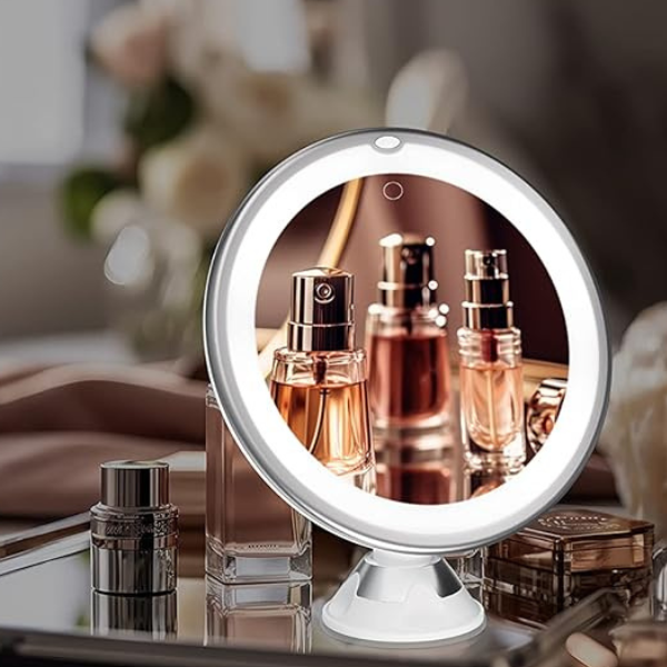 360° LED Spejl – Ultra-Klar 10x Forstørrelse med Fuld Rotation Mirror Tech Butik
