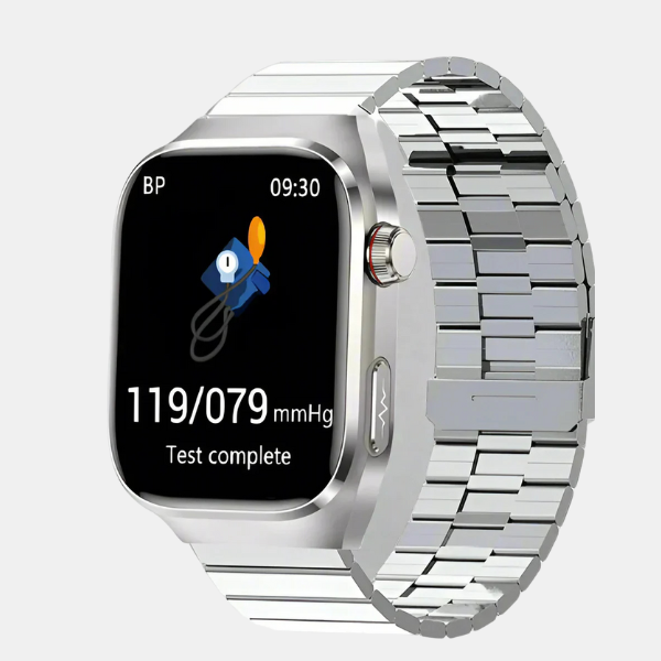 Alt-i-én Sundhedsovervågnings Smartwatch – Fitness- & Wellnessmonitor Smartwatch Tech Butik Sølvstål B 2A