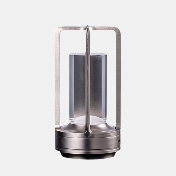 Moderne Trådløs LED Bordlampe – Skandinavisk Stil til Moderne Interiører Lamps & Lighting Tech Butik Sølv Cylindrisk krystalskærm