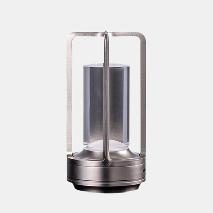 Moderne Trådløs LED Bordlampe – Skandinavisk Stil til Moderne Interiører Lamps & Lighting Tech Butik Sølv Cylindrisk krystalskærm