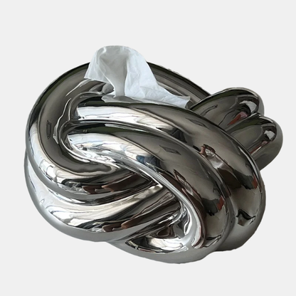 Moderne Keramisk Knude Silkepapiræske – Dekorativ Opbevaring af Servietter i Porcelæn Home & Decor Tech Butik Sølv