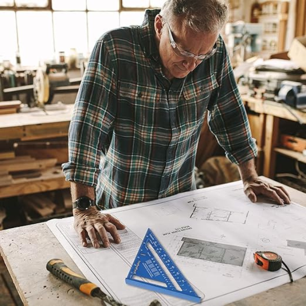 Træbearbejdnings Trekantslineal – Holdbart Design i Aluminiumlegering Measuring Tools Tech Butik