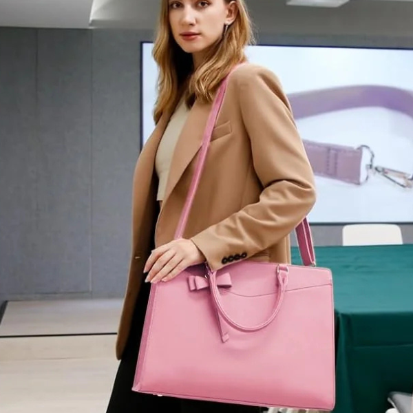 Vandafvisende PU Læder Tote Taske – Multi-lomme Laptop Taske til Kvinders Daglige Brug Bags Tech Butik