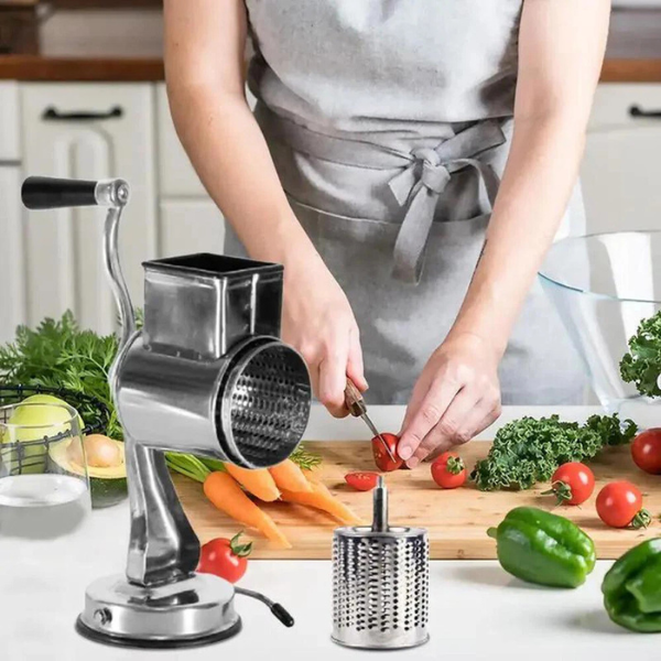 Multifunktionel Roterende Madrivjern – Riv og Skær Til Nem Madforberedelse Multi-Functional Kitchen Rotary Food Grater/Shredder/Slicer Tech Butik