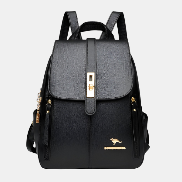 Dame Rygsæk i Læder – Elegant Hverdagsbæretaske med Moderne Design Bags Tech Butik Sort