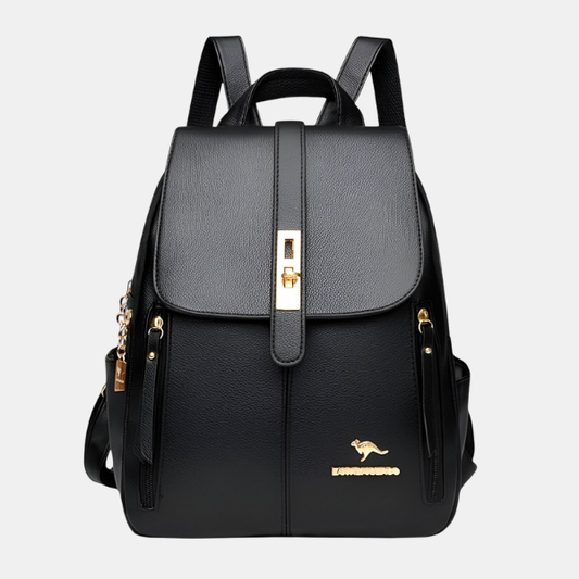 Dame Rygsæk i Læder – Elegant Hverdagsbæretaske med Moderne Design Bags Tech Butik Sort