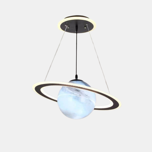 LED Pendellampe til børneværelset – magisk planetdesign Lamps & Lighting Tech Butik Blå jord A (Uden astronaut) 3-farvetemperaturer