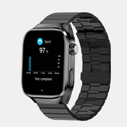 Alt-i-én Sundhedsovervågnings Smartwatch – Fitness- & Wellnessmonitor Smartwatch Tech Butik Sort stål B 2A