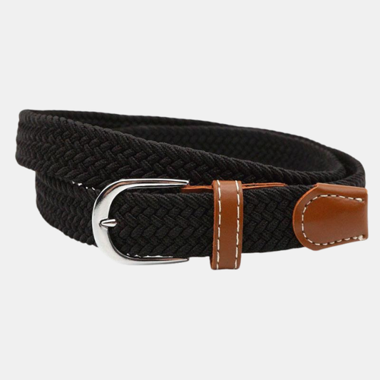 Elastisk Vævet Tyndt Bælte – Fleksibel, Stilfuld Support til Daglig Komfort Belts Tech Butik Sort