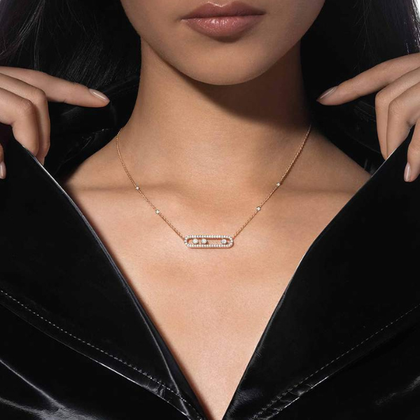 Elegant Halskæde med Bevægelses-Diamanter – Glitrende og Dynamisk Design Necklaces Tech Butik