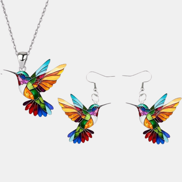Elegant Kolibri Halskæde – Moderne Design med Tidløs Elegance Necklace Tech Butik Halskæde + øreringe Guld
