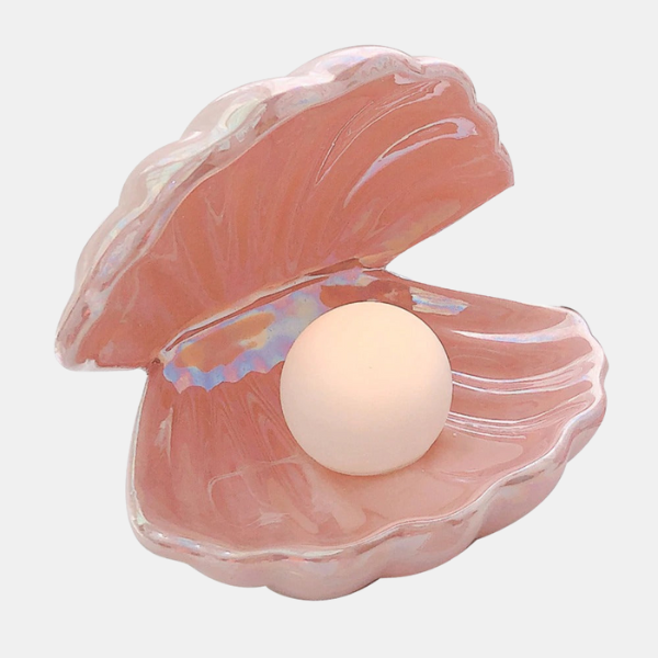 Fe-skaller Perle Natlampe – Blødt Skær med Magisk Havinspireret Design Lamps Tech Butik Lyserød