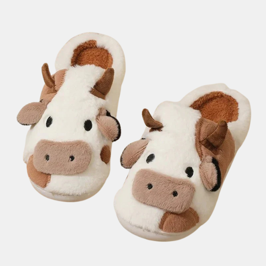 Hyggelige Ko-Tøfler – Varme & Sjove Indendørs Fodtøj Slippers Tech Butik Khaki 36