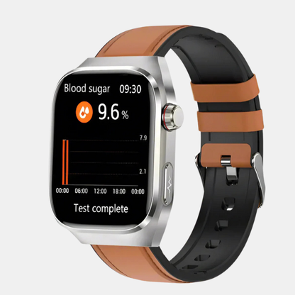 Alt-i-én Sundhedsovervågnings Smartwatch – Fitness- & Wellnessmonitor Smartwatch Tech Butik Brunt læder