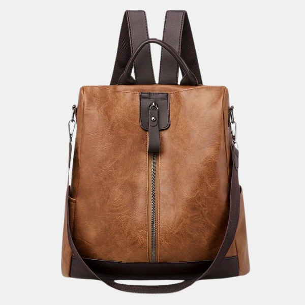 Dame Anti-tyveri Rygsæk – Stilfuldt Vegansk Læder med Sikkert Design Bags Tech Butik Brun