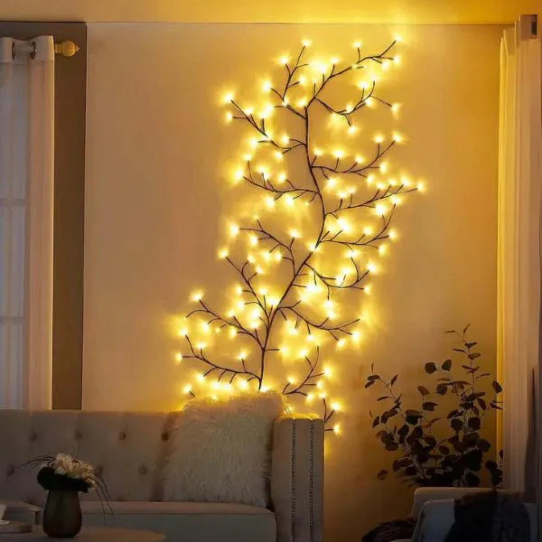 LED Oplyst Dekorativ Gren Væglampe – Naturlig Elegance & Varm Stemning home decor Tech Butik