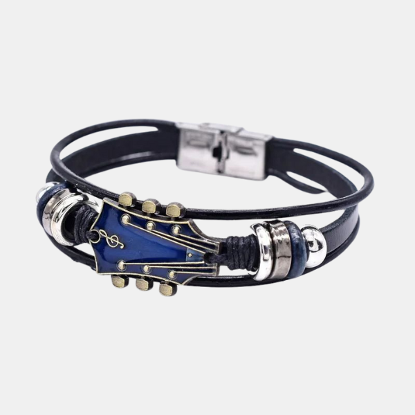 Guitar Læderarmbånd – Stilfuldt Tilbehør til Musikelskere Bracelets Tech Butik Blå