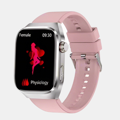 Alt-i-én Sundhedsovervågnings Smartwatch – Fitness- & Wellnessmonitor Smartwatch Tech Butik Lyserødt læder