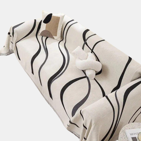 Vendbar Chenille- og Bomuldssofaovertræk – Blød og Luksuriøs Beskyttelse Sofa Covers Tech Butik Sort 180x130cm