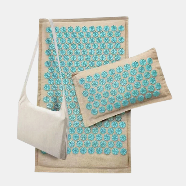 Akupressurmåtte med Blomsterdesign – Naturlig Afslapning & Smertelindring Health and well-being Tech Butik Turkis blå