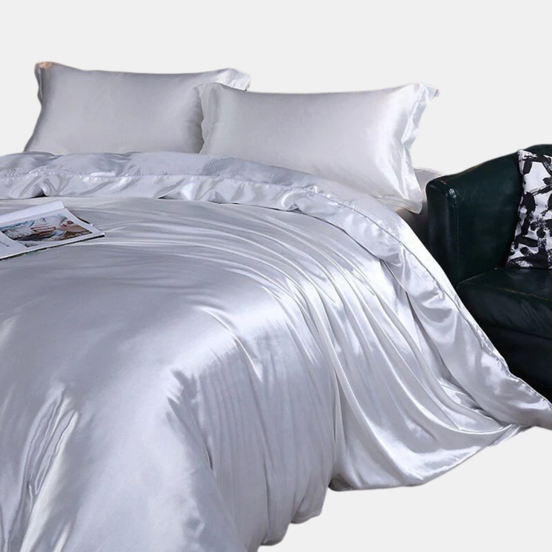 Luksuriøst Silke Sengetøjssæt – For Ultimativ Komfort og Elegance Bed Sheets Tech Butik Hvid 150 cm påske + påske 200x 230 cm + 2x örngott