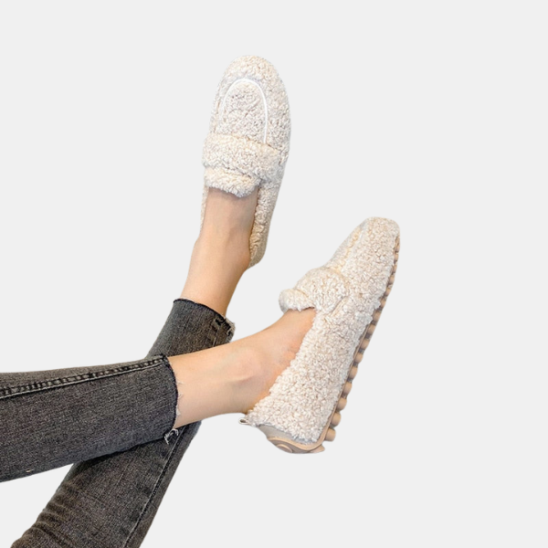 Dame Bløde Moccasins – Hygge Komfort med Skridsikker Sål Flats Tech Butik Beige 35