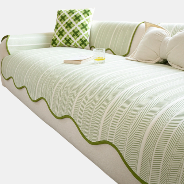 Sofabetræk med Sildebensmønster – Elegant Beskyttelsesovertræk til et Raffineret Hjemmelook Sofa Covers Tech Butik Salvie Stribe 89 cm x 71 cm