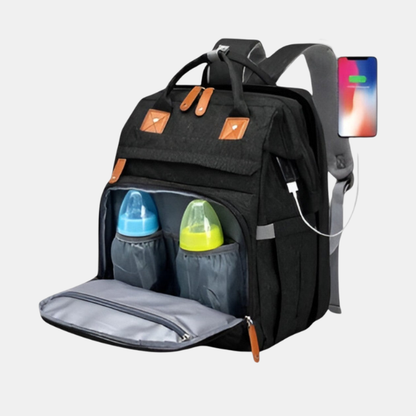 Babyrygsæk med Skiftemåtte – Praktisk og Rummelig Ble-taske til Forældre på Farten Bags Tech Butik Sort