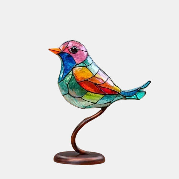 Luksus Fuglefigurer i Farvet Glas – Elegant Håndlavet Dekoration til Dit Hjem Home & Decor Tech Butik 1 Fugl