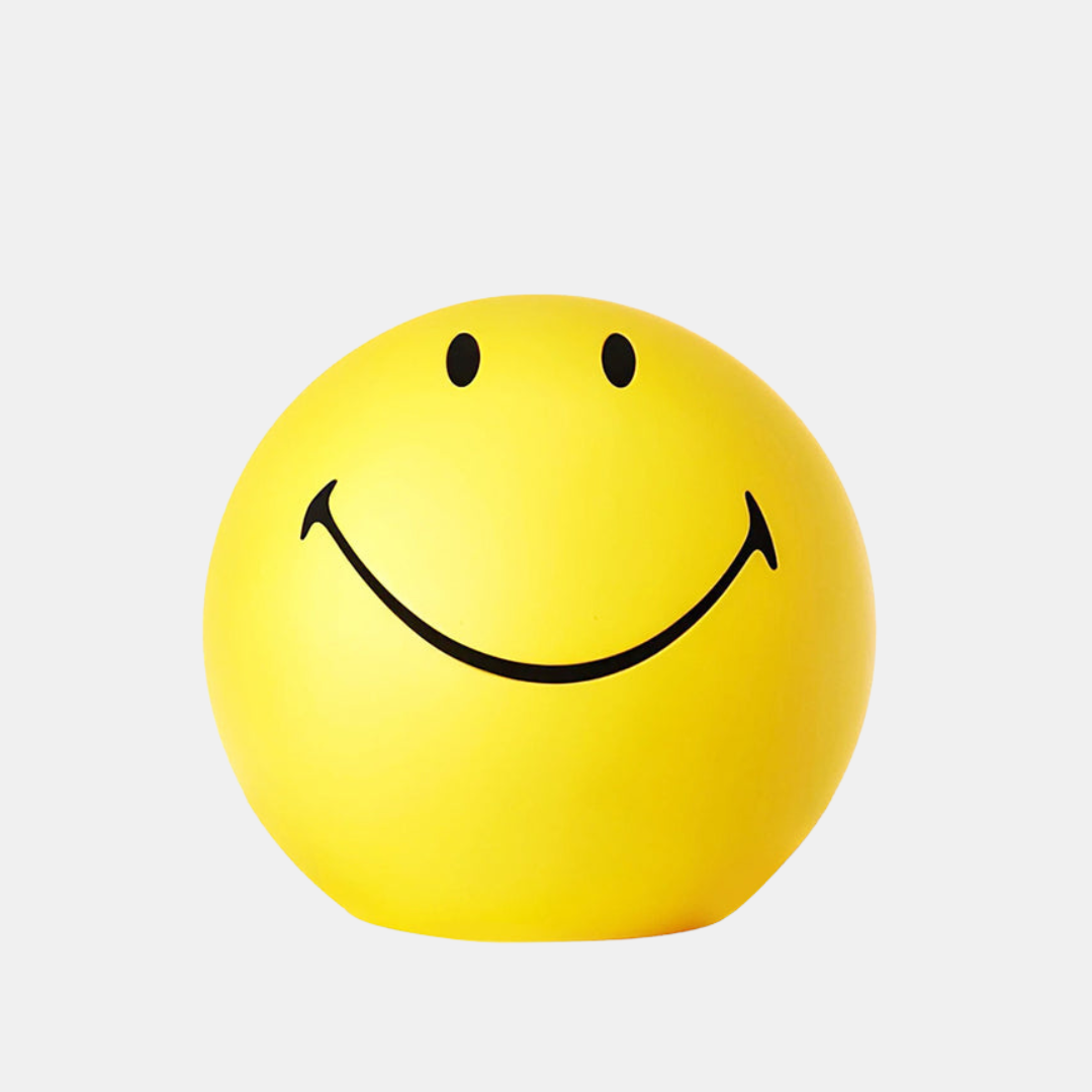 Smiley bordlampe – muntert design til lyst og sjovt lys Table lamp Tech Butik Gul ∅ 9″ x H 8.3″ / Dia 23cm x H 21cm USB